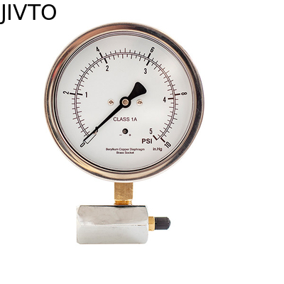 3/8"NPT Valve 4 Inch 10cm Capsule Pressure Gauge 5 Psi SS Case