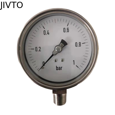1 Mpa SS Bayonet 4 Inch Liquid Filled Pressure Gauges 1/2 NPT 1.6%