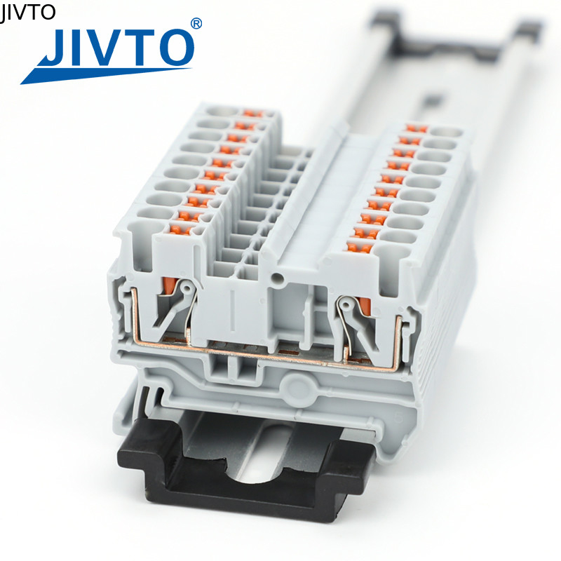 PT2.5 Push-in Terminal Block 2.5mm² Connector Spring Feed-Through Strip Plug PT-2.5 Wire Electrical Din Rail Contact