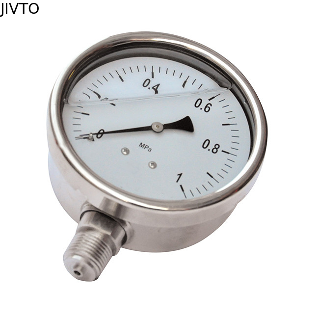 4 inch Stainsteel steel Liquid filled Pressure Gauge, glycerine,0-1  Map,1/2 NPT lower mount, bayonet