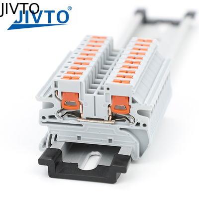 PTV 2.5 DIN Schienenbahn-Terminalblock Side-Entry Push-in Verbindung 2.5mm2 26-12AWG Kabelverkabelung Elektrische Drahtverbindung