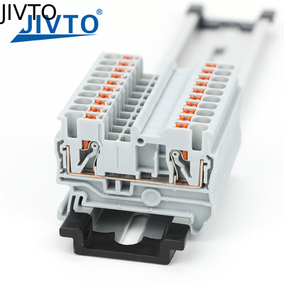 PT2.5 Push-in Terminal Block 2.5mm2 Stecker Feder-Zufuhr-Durch-Streifen Stecker PT-2.5 Draht Elektrische Din Rail Kontakt