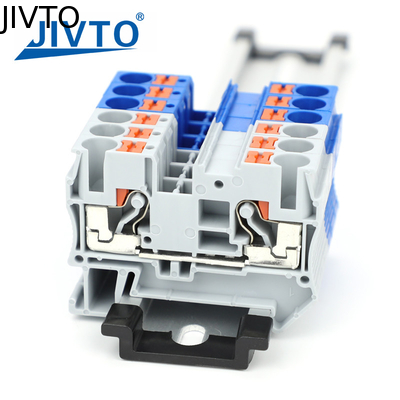 PT6 Push-in Terminal Block Din Rail 6mm2 Schraublose Feder-Zuspeisung durch Stecker Draht Elektrische Steckdose