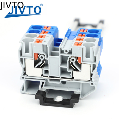 PT10 Push-in-Terminal Block Din Rail Wire elektrischer Anschluss 10mm2 Spring Schraubfreies Durchführband Stecker PT-10